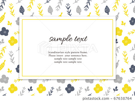 Scandinavian botanical pattern frame Scandinavian botanical pattern frame 67638764