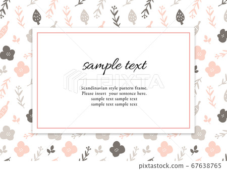 Scandinavian botanical pattern frame Scandinavian botanical pattern frame 67638765