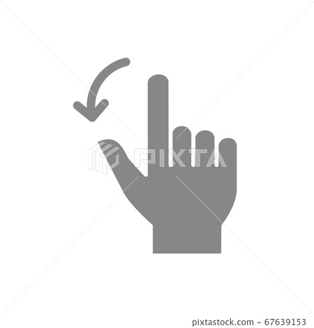 Two fingers flick left grey icon. Touch screen hand gesture symbol 67639153