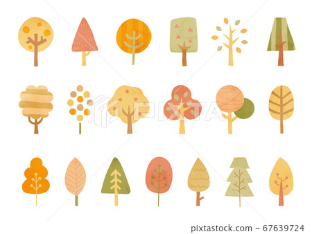 斯堪的納維亞秋天一棵樹插圖集/時尚/可愛/森林 67639724