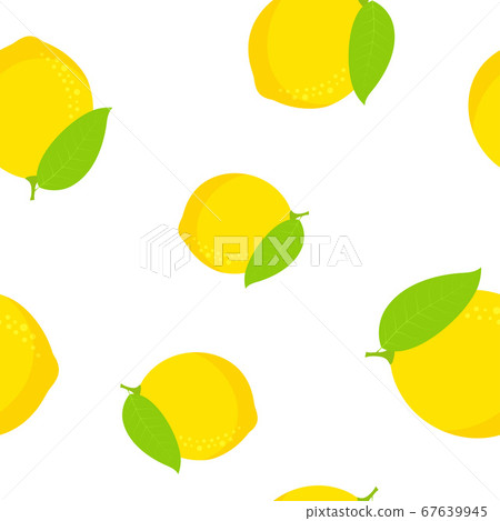 lemon seamless pattern isolated on white - Stock Illustration [67639945 ...