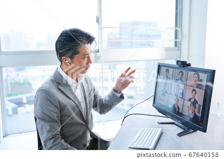Online conference Video conference Video conference Remote work Telework Online conference Video conference Video conference Remote work Telework 67640158