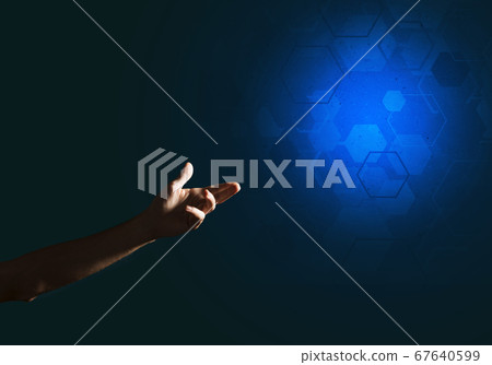 Concept digital connection on dark background Concept digital connection on dark background 67640599