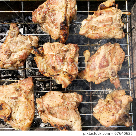 grilled chicken meat on the grill ready for eating grilled chicken meat on the grill ready for eating 67640625
