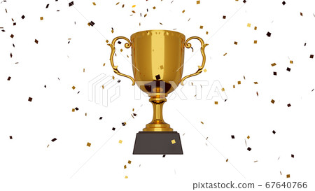 A photoreal transparent 3DCG rendered image of a gold trophy or winning cup given as a proof of victory A photoreal transparent 3DCG rendered image of a gold trophy or winning cup given as a proof of victory 67640766