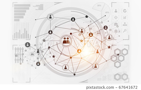 Lines and dots as networking idea drawn on white background 67641672