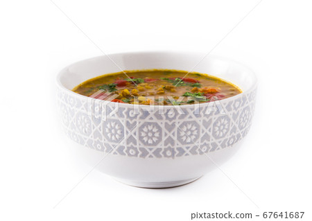 Indian lentil soup dal (dhal) in a bowl isolated on white background Indian lentil soup dal (dhal) in a bowl isolated on white background 67641687