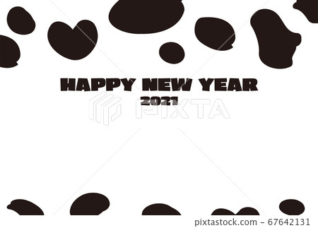 新年賀卡牛花紋2021旁邊 新年賀卡牛花紋2021旁邊 67642131