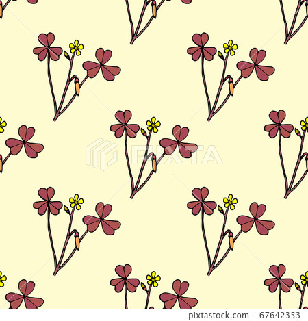 Seamless pattern with creeping woodsorrel - Stock Illustration ...