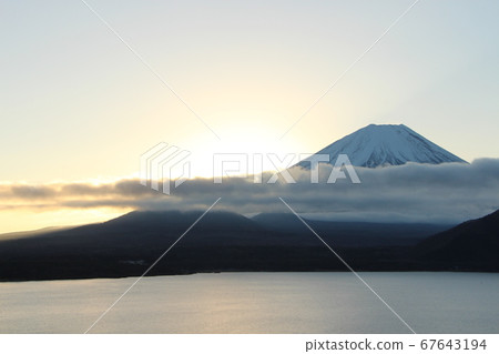 Asahi, Fuji and lake Asahi, Fuji and lake 67643194