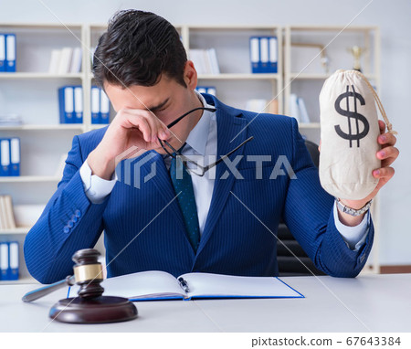 Judge in bribe concept with money Judge in bribe concept with money 67643384