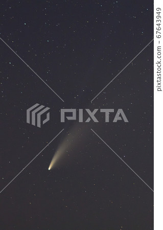 Neowise Comet trailing in the sunset sky Neowise Comet trailing in the sunset sky 67643949