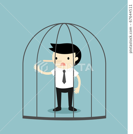 Business concept, bad businessman in the jail. 67644511