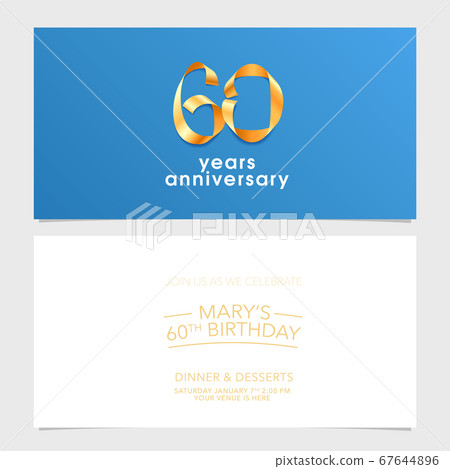 60 years anniversary invitation vector illustration. Design element with number 67644896