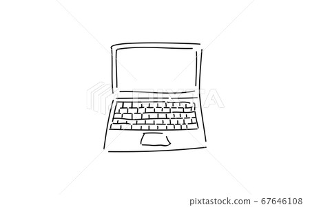 Analog handwriting style loose touch icon: laptop 67646108