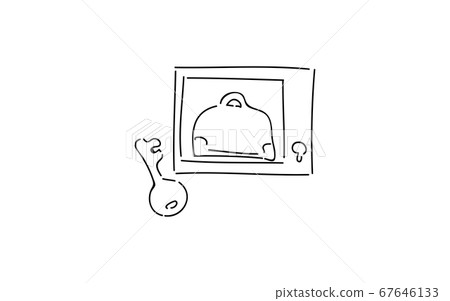 Analog handwriting style loose touch icon: coin locker Analog handwriting style loose touch icon: coin locker 67646133