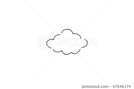 Analog handwriting style loose touch icon: Cloudy 67646174