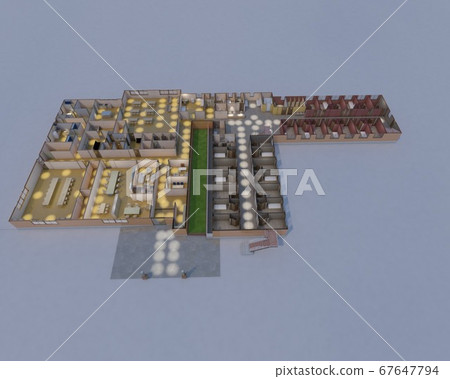 3D CAD spotlight inside the building 3D CAD spotlight inside the building 67647794