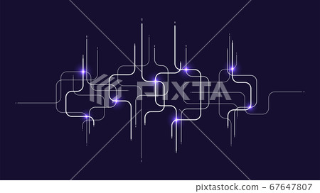 Digital geometric tech elements abstract - Stock Illustration [67647807 ...