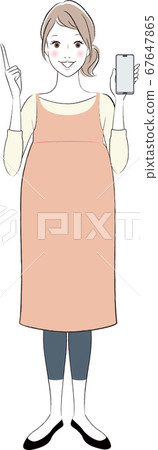 Pregnant women with a smartphone Pregnant women with a smartphone 67647865