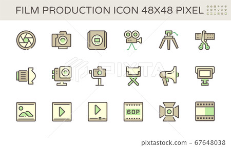 Film and film production vector icon set design, Film and film production vector icon set design, 67648038
