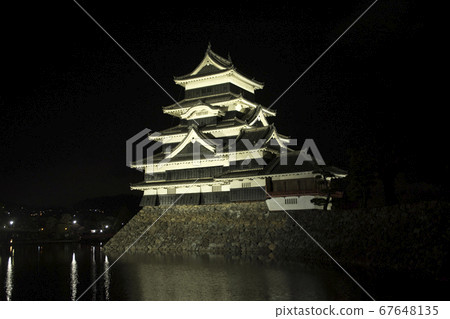 Matsumoto Castle castle tower illuminated 67648135