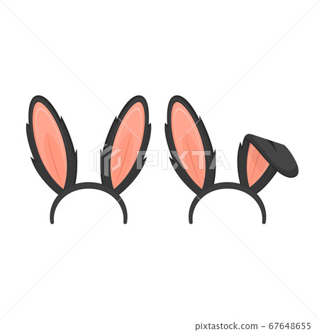 Black Easter Masks with Rabbit Ears Set. Vector 67648655