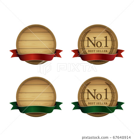 A set of round wooden barrel badges commemorating the best 67648914