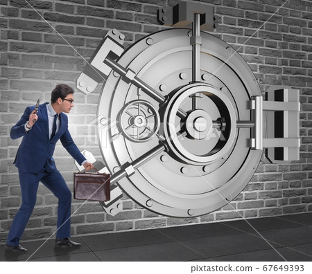 Man with gun stealing money from bank Man with gun stealing money from bank 67649393