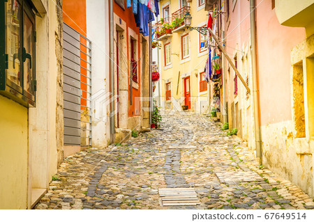 street in old town of Lisbon street in old town of Lisbon 67649514