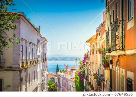 street in old town of Lisbon street in old town of Lisbon 67649536