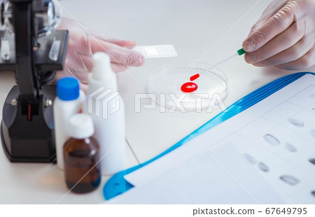 Drug synthesis lab experimentnig with pills 67649795
