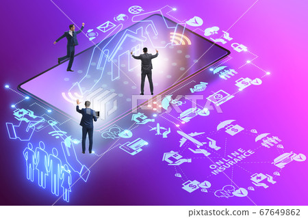 Concept of buying insurance online over internet 67649862