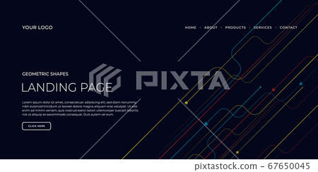 Geometric landing page, business website template 67650045