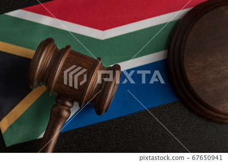 Judge gavel on background of the flag South 67650941