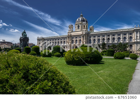 Historic Building Of The Museum Of Natural History Beneath The Sculpture And Memorial For Empress Maria Theresia In The Inner City Of Vienna In Austria 67651060