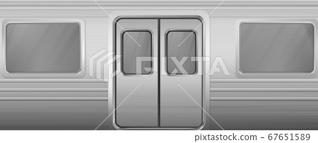 Train wagon with windows and closed doors Train wagon with windows and closed doors 67651589