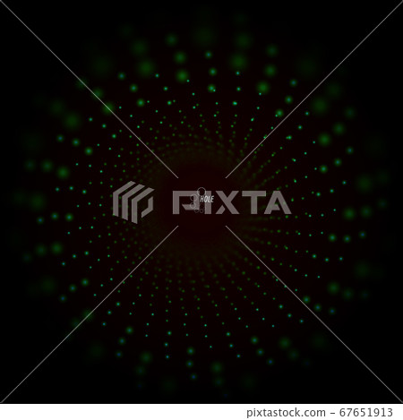 3D Tunnel with particles and grid. Abstract vector illustration. 67651913
