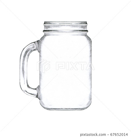 Hand drawn glass jar for drink 67652014