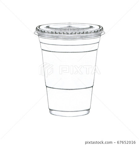 Hand drawn plastic glass for coffee - Stock Illustration [67652016] - PIXTA