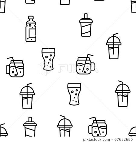 Soda Aqua Beverage Vector Seamless Pattern - Stock Illustration ...