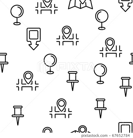 Marker Pointer Gps Map Vector Seamless Pattern - Stock Illustration ...