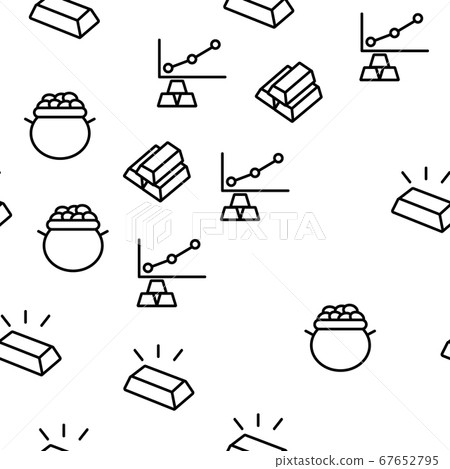 Gold Jewelry Metal Vector Seamless Pattern Gold Jewelry Metal Vector Seamless Pattern 67652795