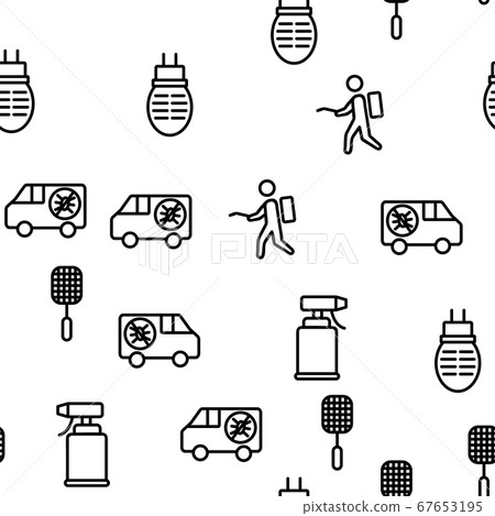 Pest Control Service Vector Seamless Pattern 67653195