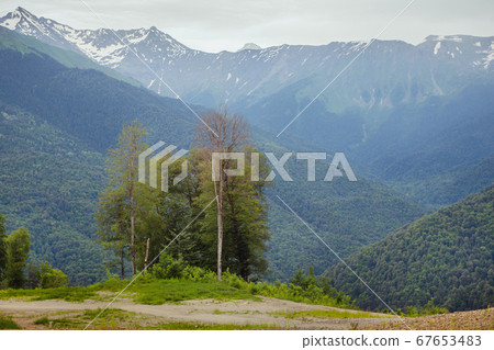 Beautiful natural background with Caucasus mountains. Beautiful natural background with Caucasus mountains. 67653483