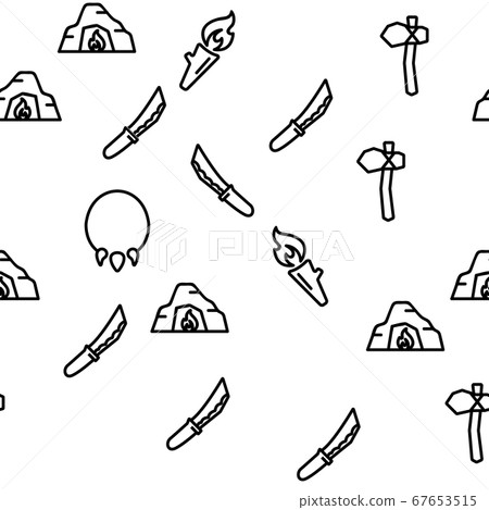 Prehistoric Primitive Vector Seamless Pattern 67653515