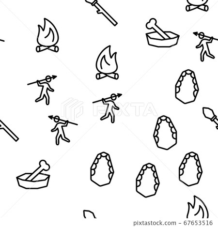 Prehistoric Primitive Vector Seamless Pattern Prehistoric Primitive Vector Seamless Pattern 67653516