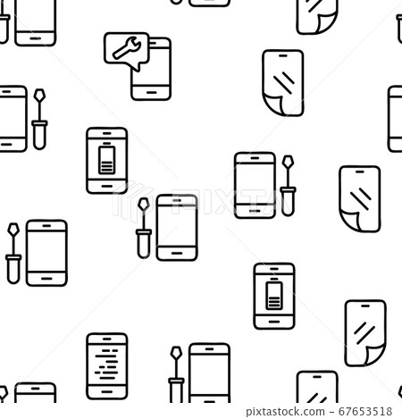 Phone Repair Service Vector Seamless Pattern Phone Repair Service Vector Seamless Pattern 67653518