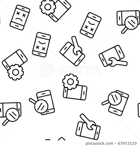 Phone Repair Service Vector Seamless Pattern Phone Repair Service Vector Seamless Pattern 67653520