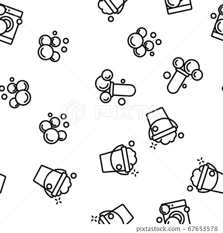 Soap Bubbles And Foam Vector Seamless Pattern 67653578
